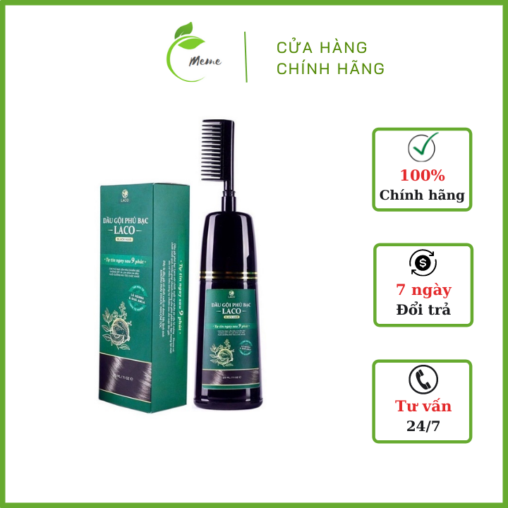 Dầu gội phủ bạc Laco - Dầu gội đen tóc thảo dược Laco 200ml