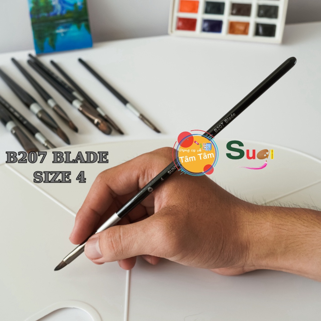 Cọ Vẽ Lông thú ( Lông Sóc )  Sunway Đầu Vát B207 Blade Brush - Tâm tâm - Sugi Art Shop