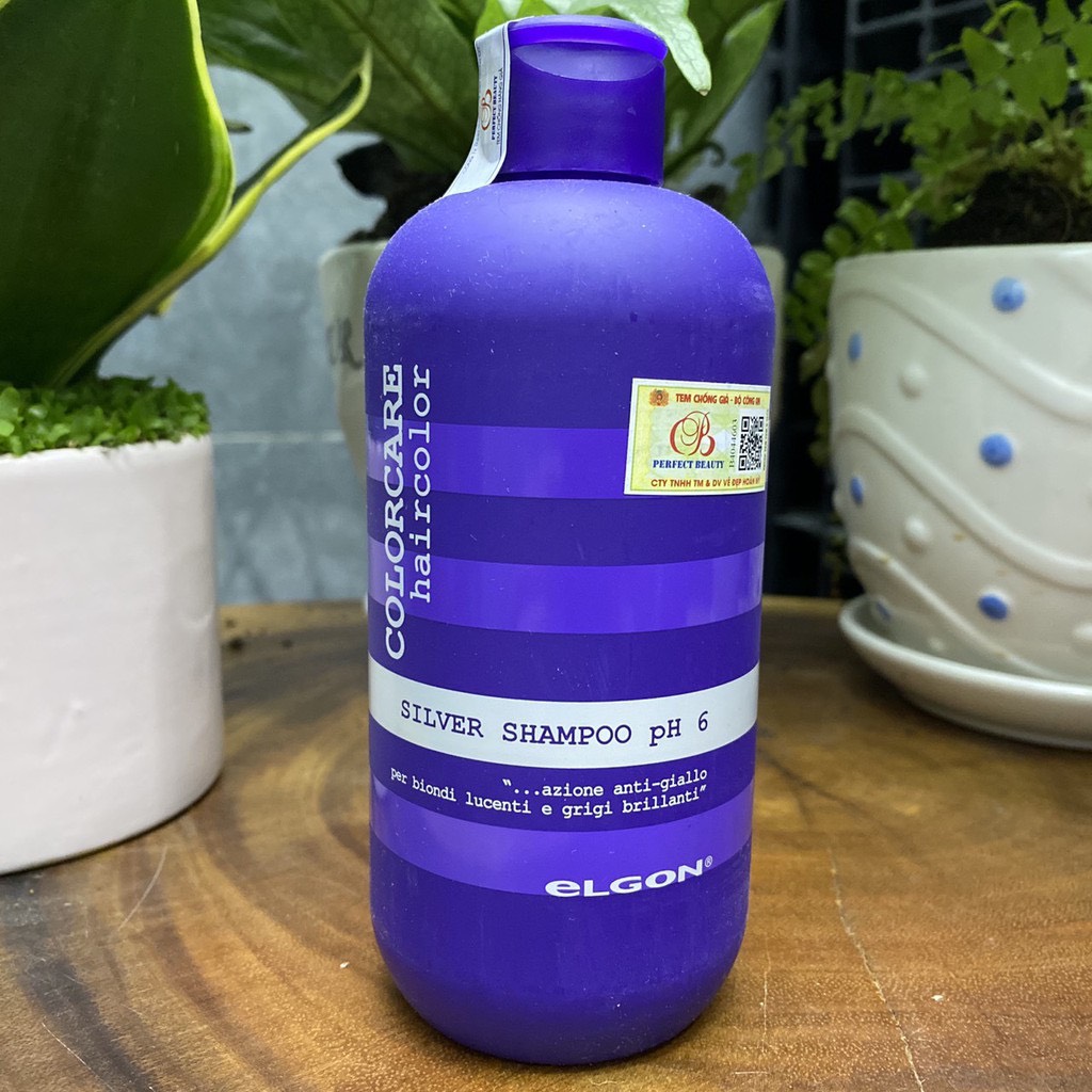 Dầu gội xả tím khử vàng elgon silver colorcare 300ml