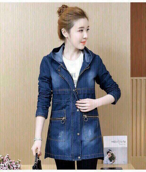 Áo khoác jean form dài