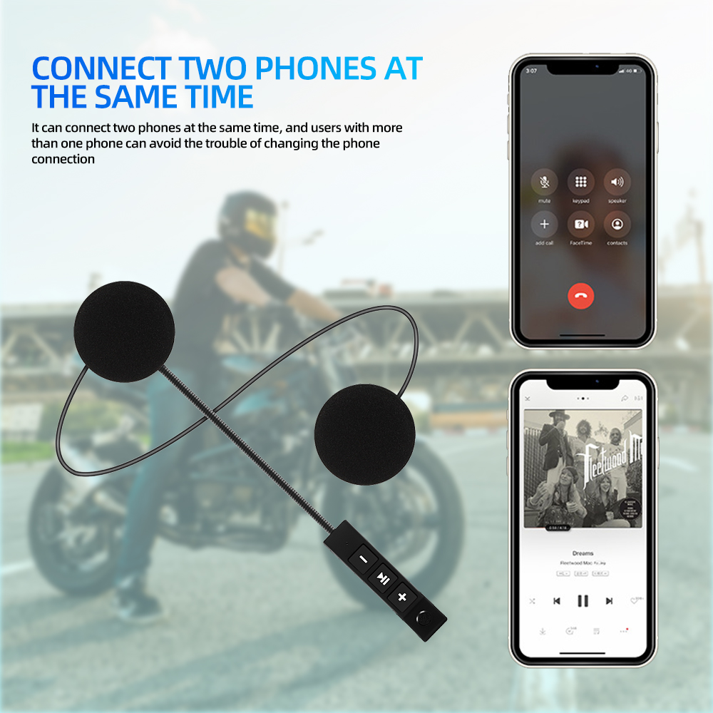 Aitemay Bluetooth Helmet Motorcycle Headset BT5.3 Wireless Riding Headphone Anti-interference Motor Bike Handsfree Skiing Earphone
