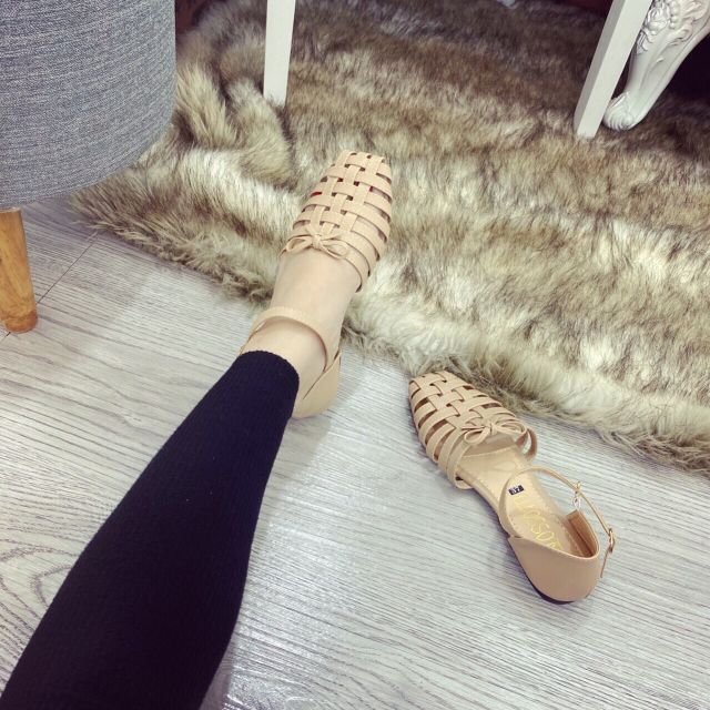 GIÀY SANDAL QUAI ĐAN RỌ ĐẾ THẤP CÓ NƠ