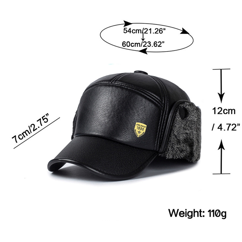 Winter Warm Cap Baseball Cap Men Snapback Dad Hats Earflaps Plush Baseball Hat Winter Warm Ears Protected Cap