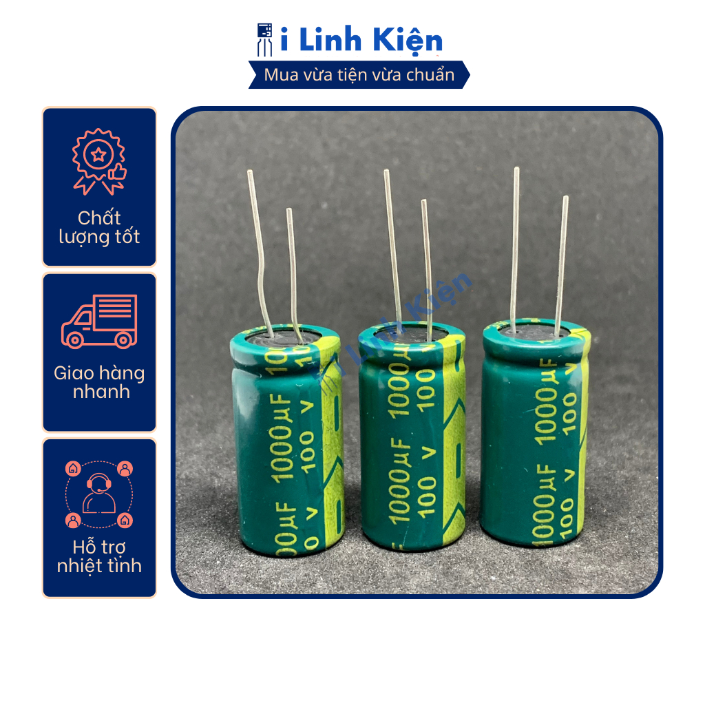 Tụ hoá 1000UF 100V JCON Combo 10 con chất lượng tốt.