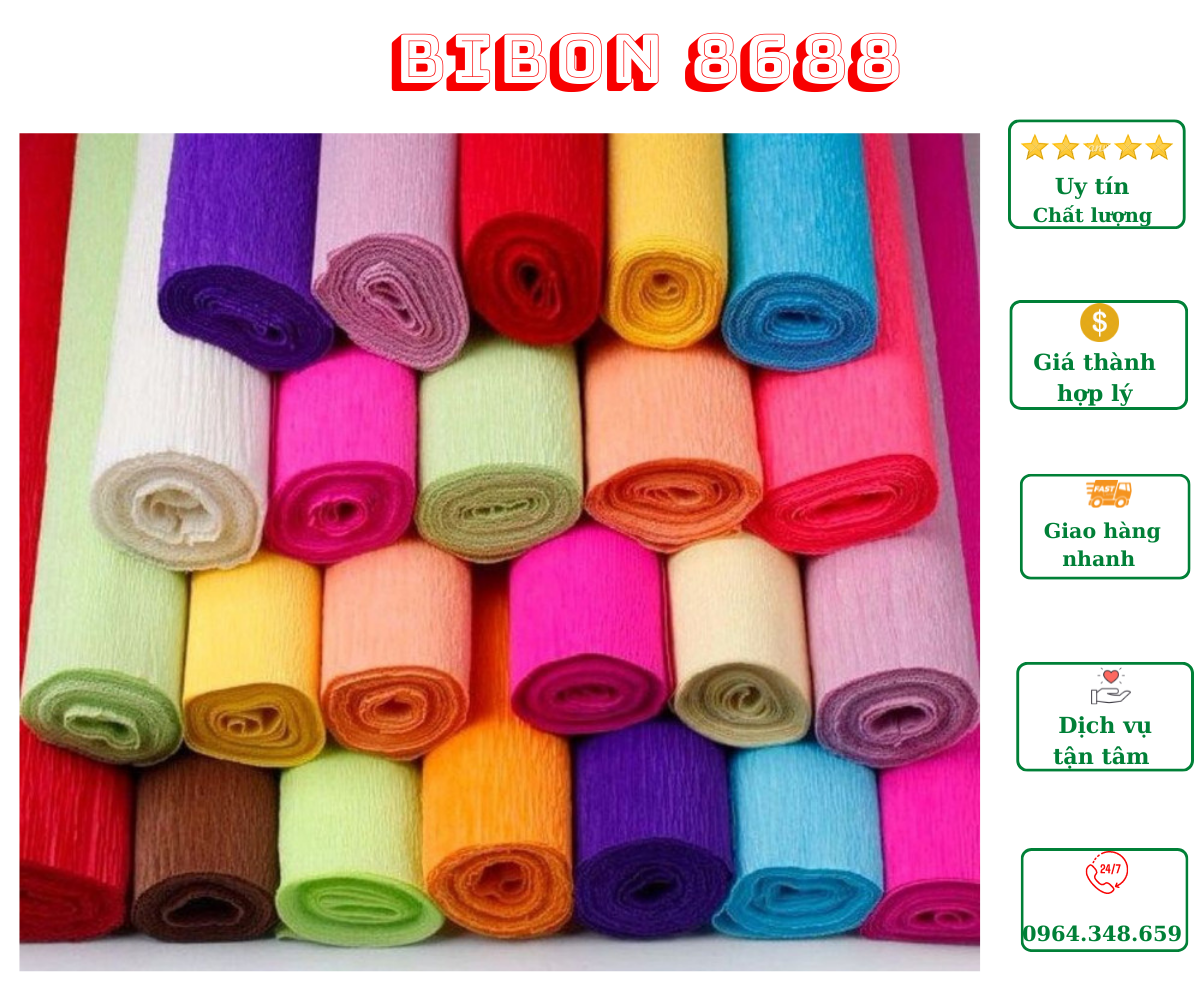 Giấy nhún các màu làm hoa
