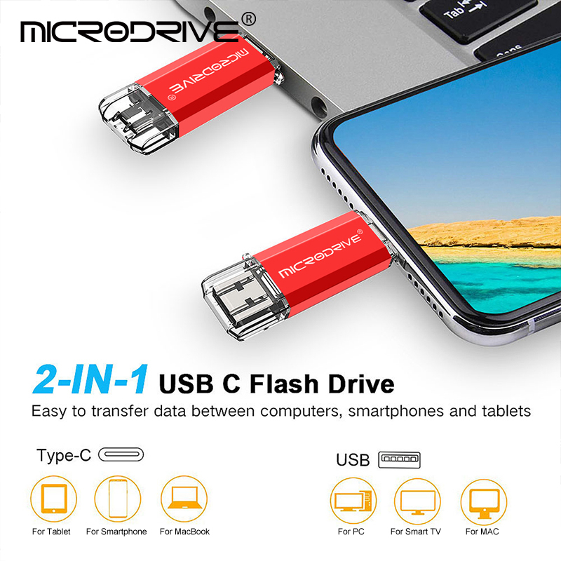 smart type c OTG 2 IN 1 pendrive 32GB memoria usb flash drive 64GB 128GB USB 2.0 Pen drive for phone flash usb stick. 