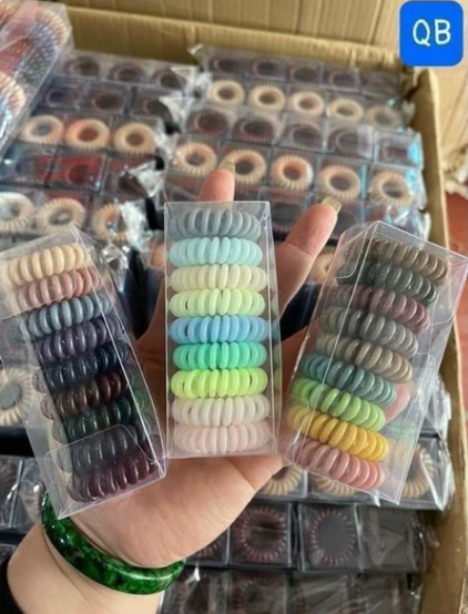 Set 9 dây cột tóc lò xo siêu chắc màu