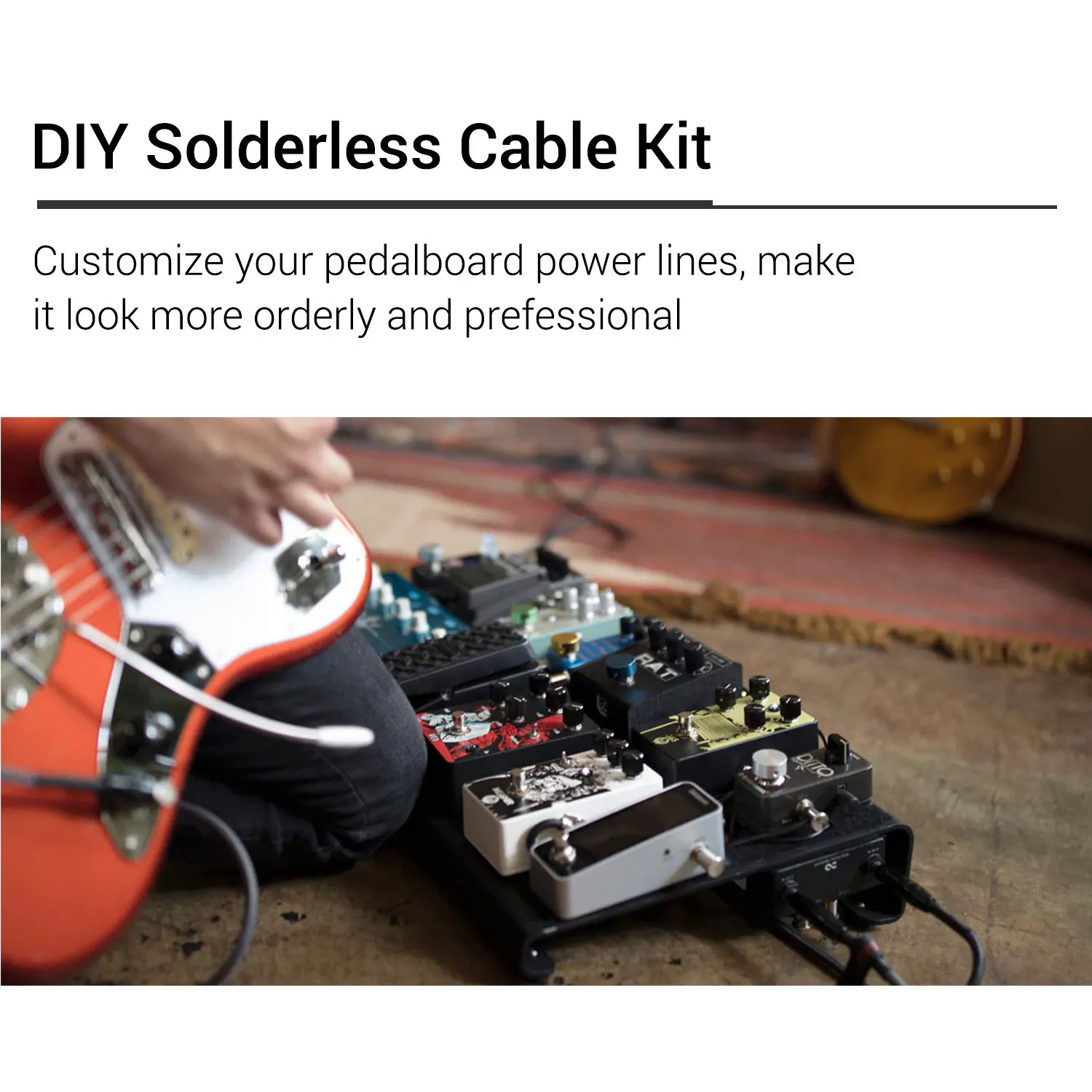 Professional solderless patch cable kit DIY guitar pedal board cable cord wire custom length set