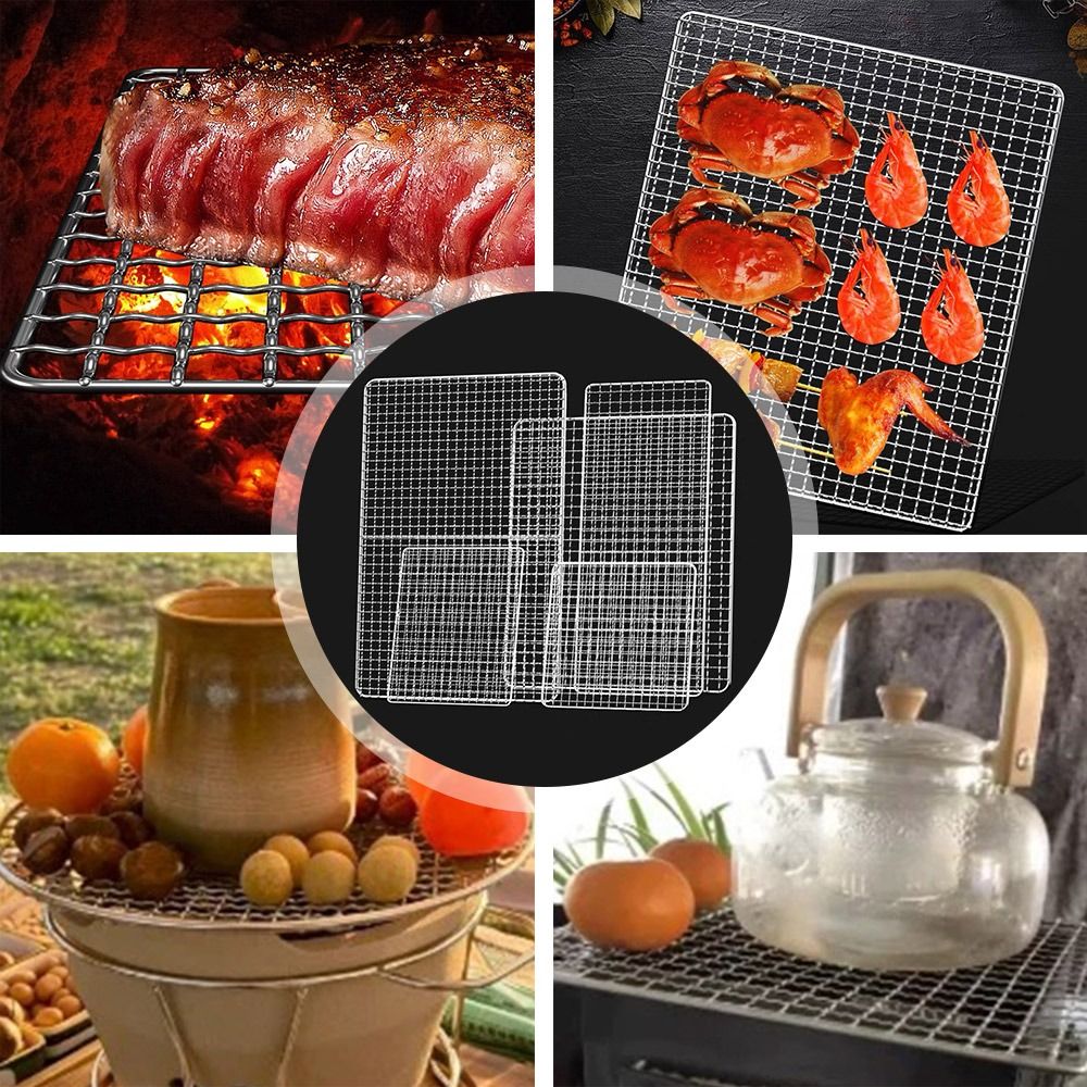 New Stainless Steel Grill Racks Reusable Square Barbecue Net Nonstick ...