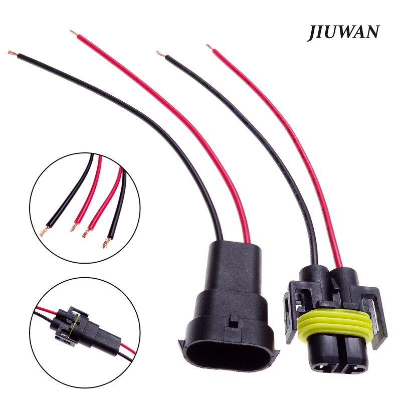2 cái h8 h9 h11 nam nữ cắm adapter kết nối cáp khai thác cho sương mù đèn pha bóng đèn