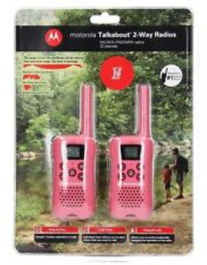 Motorola MG167A 16-Mile Range 22-Channel FRS/GMRS Pair of Two-Way Radio  (PINK) Lazada Singapore
