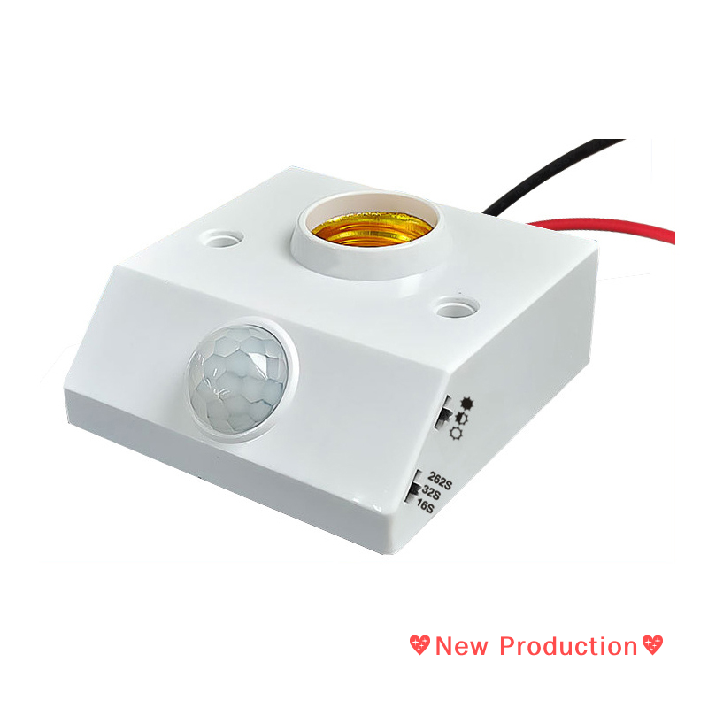 New Production💖 AC85-265V Automatic Human Body Infrared IR Sensor Lamp Holder LED Bulb Light E27 Base PIR Detector Wall Lamp Holder Socket