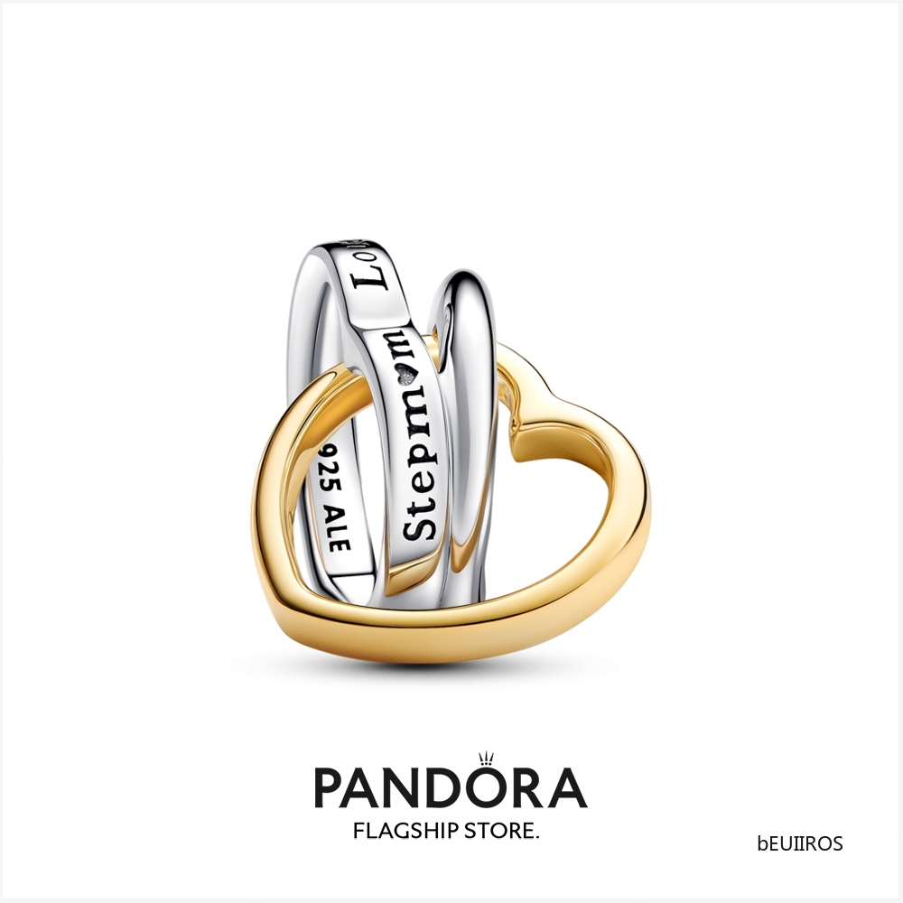 2024 New Pandora Two-tone Stepmum Hearts Charm