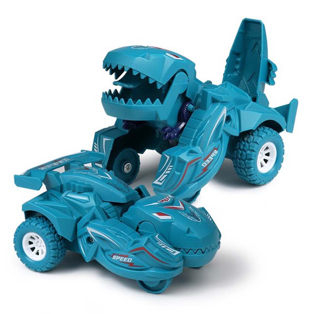 BELIEVE12 Children Boys Stunt Car Toy Inertial Sliding Dino Car Pull Back Car Automatic Transform Toy Dinosaur Deformation Car Transformer Dinosaur Car Dinosaur Robot Car Toy Deformation Car