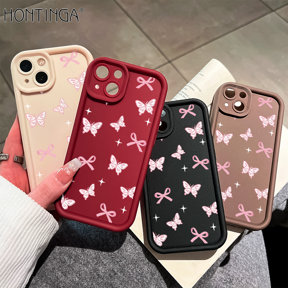 Hontinga for Redmi 13 13C 12 12C 10 9A 10C 9C 10A 9T K20 K30 K40 Pro K50 Ultra Xiaomi Poco F4 F3 Mi 9T Back Cover Butterfly Pattern Case Ladder Soft Rubber Mobile Phone Cover