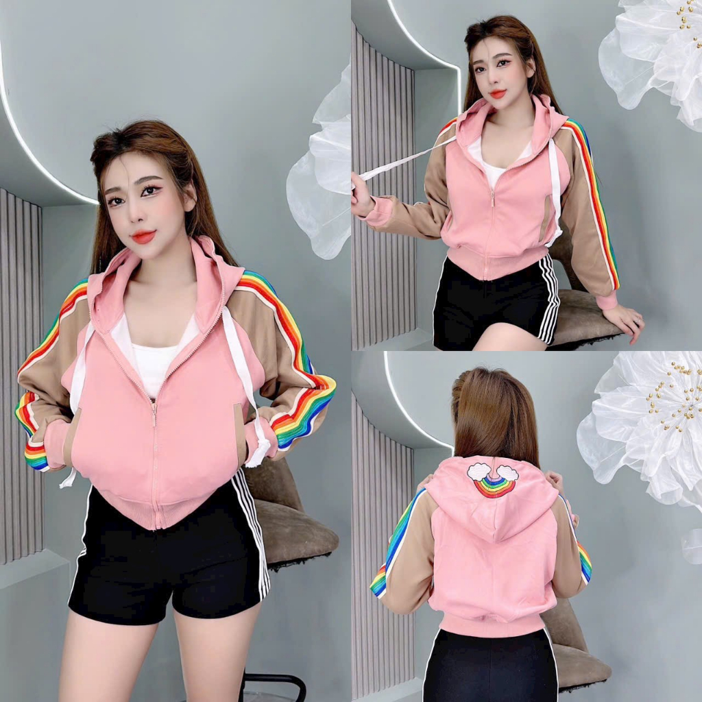 Áo Khoác Nữ Thời Trang Nỉ 2 Da Quảng Châu