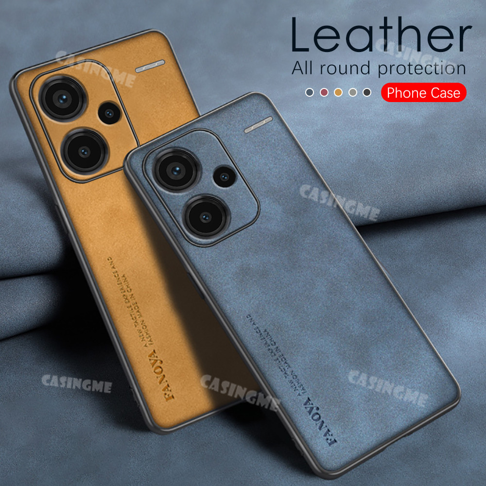 Redmi Note 13 Pro + 5G Sheepskin Leather Phone Case For Redmi Note13Pro+ Note13 Note 13 Pro 13Pro + Plus 13Pro+ 13ProPlus 4G 5G 2024 Lens Protection Casing Shockproof Back Cover