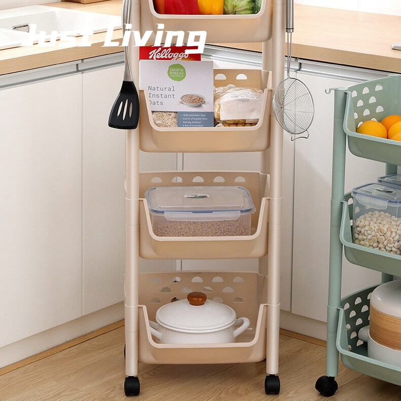 JustLiving Giá Đựng Rau Củ Nhà Bếp Nhiều Tầng Giỏ Đựng Đồ Đặt Sàn Giỏ Đựng Rau Củ Quả Gia Dụng Kệ Đựng Đồ Chơi Giá Đựng Đồ Phòng Tắm