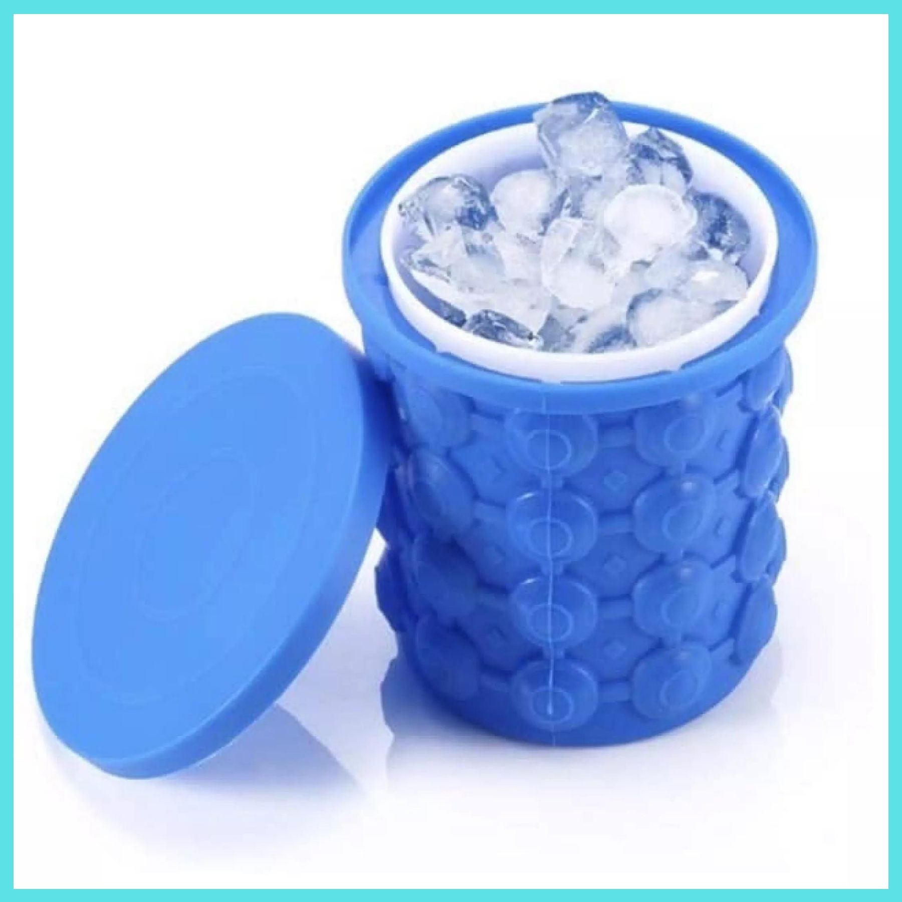 Ice Cube Maker Silicone Bucket with Lid Makes Small Size Nugget Ice Chips  for Soft Drinks, Cocktail Ice, Wine On Ice, Crushed Ice Maker Cylinder Ice