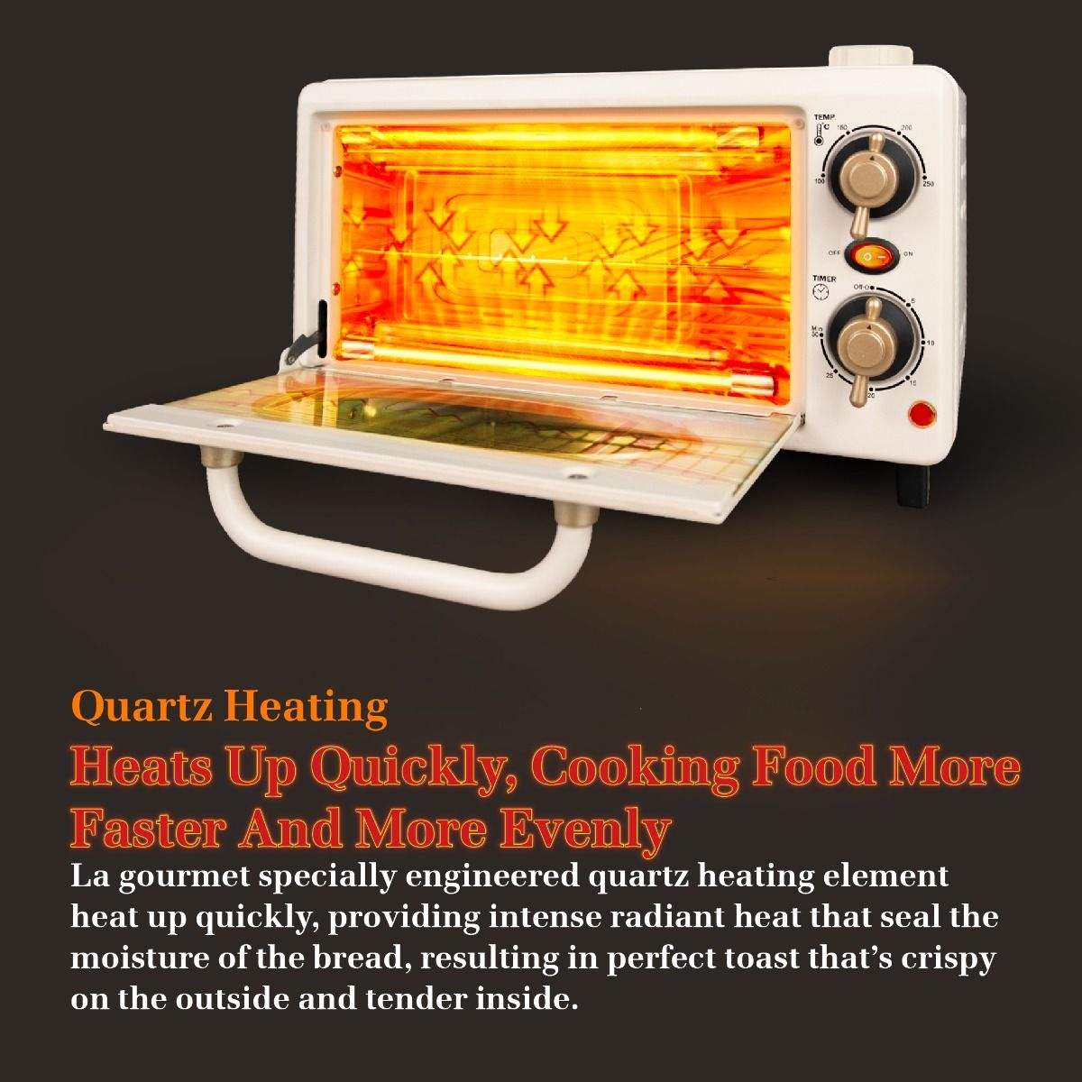 La Gourmet 10L Healthy Electric Steam Toaster Oven LGELOV420794