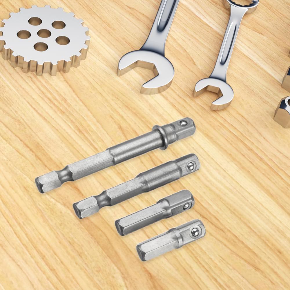 Socket Adapter Hex Shank to Square Head Extension Drill Bits Hex Bar Set
