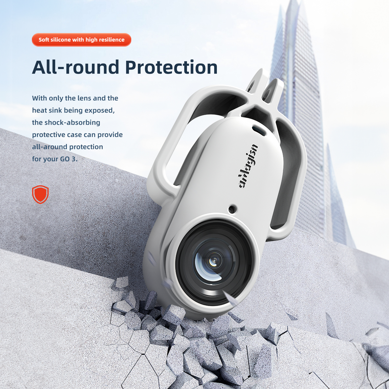 Shock Absorbing Silicone Mount For Insta360 Go3 Camera For Insta360 Go 3 Silicone Case Protective Accessories