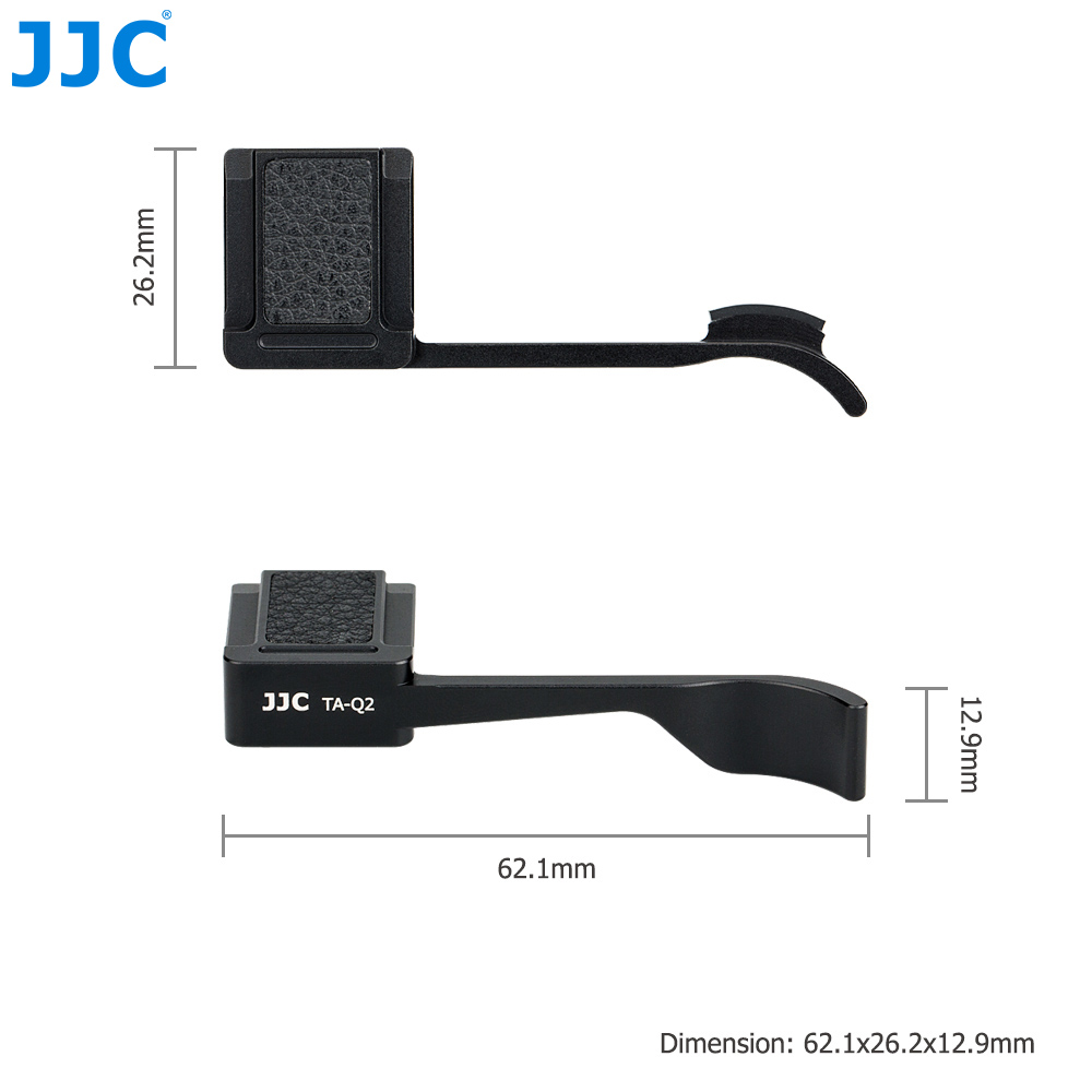 JJC Metal Thumb Grip Holder for Leica Q2 Camera, Secure Handle Bracket with Hot shoe Cover Function