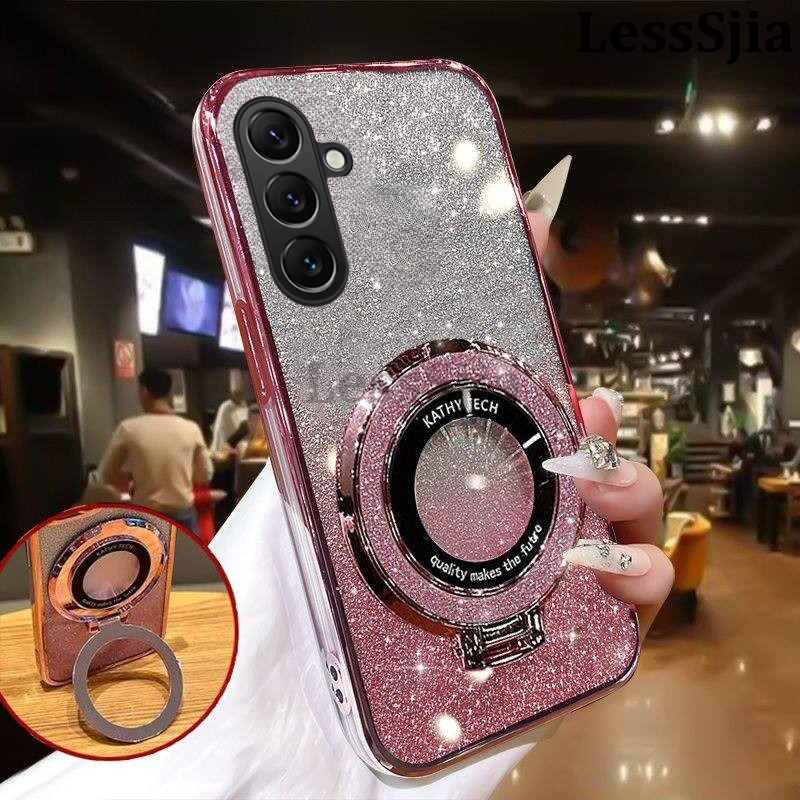 Phone cover Galaxy A16 A06 Back case Fashionable Frosted Silicone Soft Clear Dustproof Bracket Adsorb Holder for Samsung Galaxy A06 A16 Phone cases