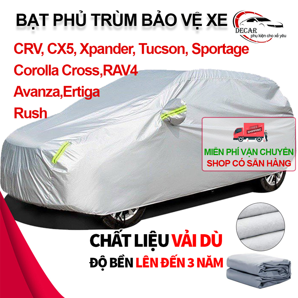 Tarpaulin coating Car 7 seats have 3 layer high-grade, tarpaulin coating hooded car line Innova, EcoSport, CRV, CX5, Tucson, SantaFe, Carens, Rondo, Xpander waterproof, car insulated, bat elaborate car Hoi, awning car, stunt Car 7 seat cover