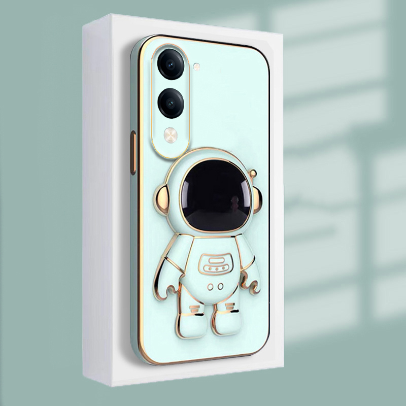 New Phone case Vivo Y04 / Y04S Back cover Shining Astronaut Spaceman Bracket Holder Design soft plating for Vivo Y04S / Y04 case. 