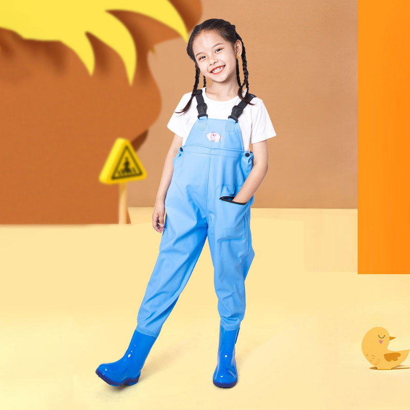 Children's one-piece waterproof suit, wading and catching sea equipment, beach catching fish, ultra-light strap catching fish, and baby pants for catching fish and playing