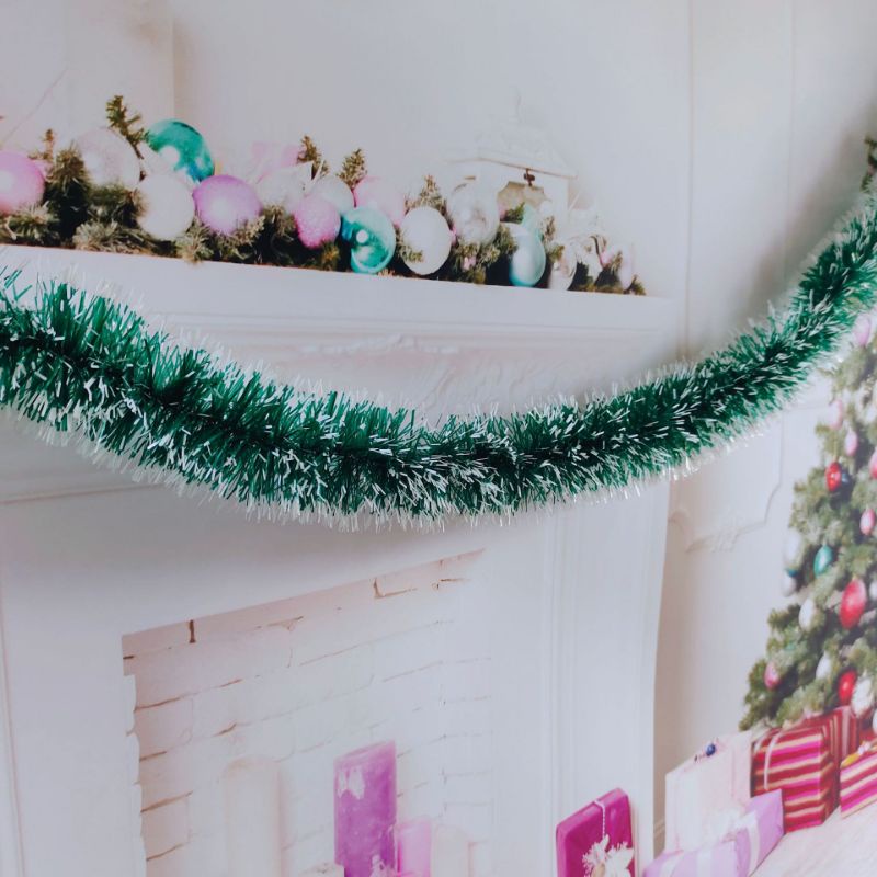 DÂY THÔNG CHỒN 9CM, 12CM, 15CM DÀI 2M TRANG TRÍ NOEL