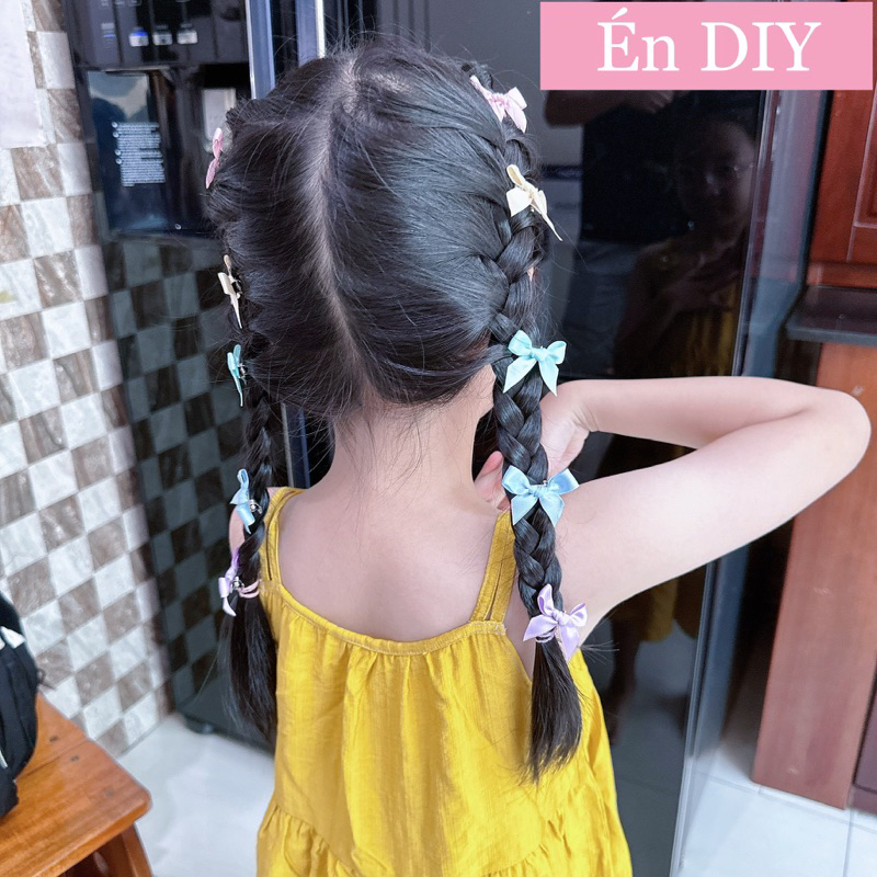 Set 5 kẹp nơ mini nhiều màu Én DIY