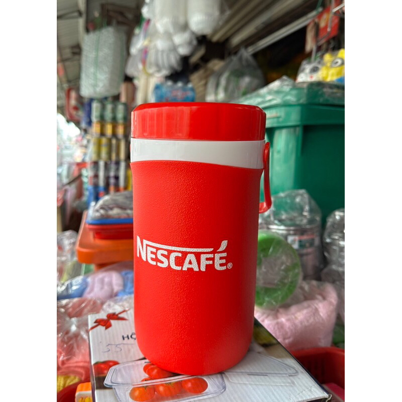 Bình giữ nhiệt ca giữ nhiệt nescafe 1.5l màu đỏ mới