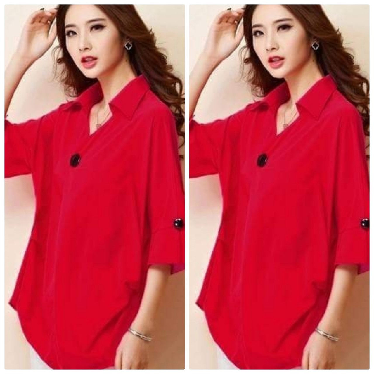 [HCM]ÁO SƠ MI FORM RỘNG PHỐI NÚT ĐỦ SIZE BEYEU1688 - BY1013
