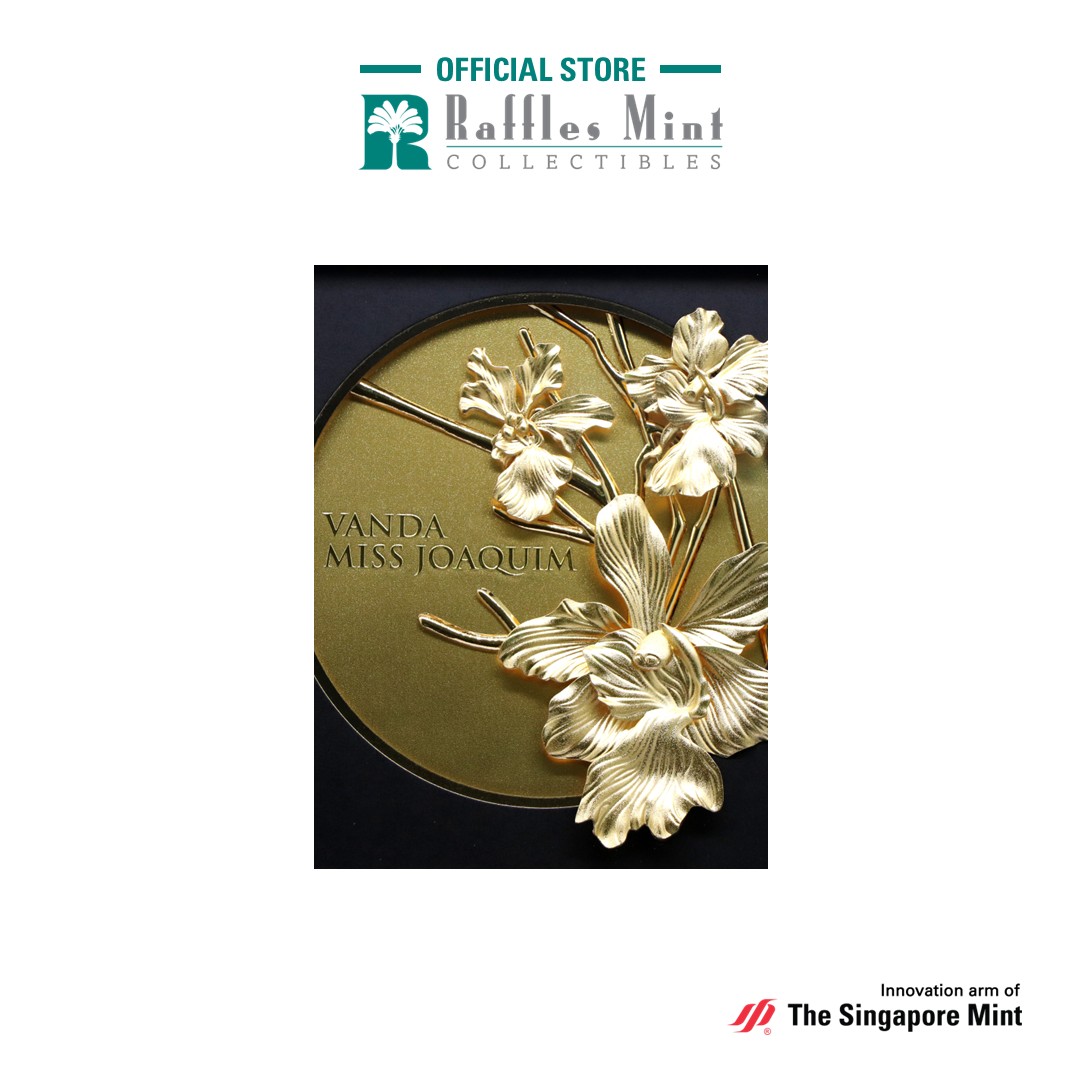 Vanda Miss Joaquim Orchid 24K Gold Foil Frame Medium Decorative