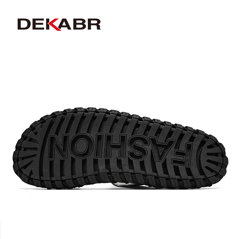 DEKABR Men's Casual Summer Breathable Beach Sandals Fashion Lace-up Buckle Pu School Student Boy Shoes. 