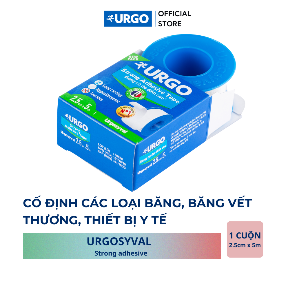 Băng kẹo lụa Urgosyval (Kích thước 2.5cm x 5m)
