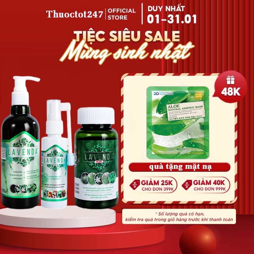Combo chuyên sâu LAVENDA hết khí hư huyết trắng nấm ngứa