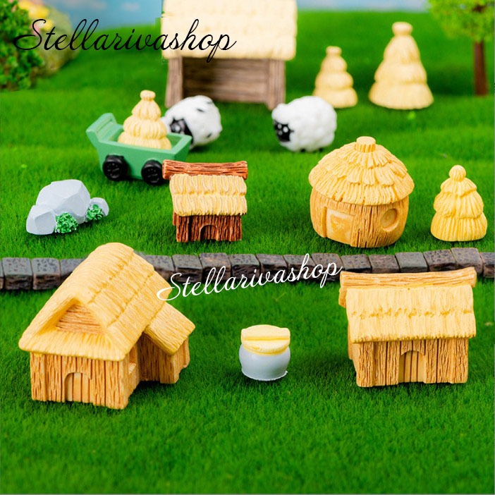 Mô hình nhà nông thôn decor tiểu cảnh terrarium