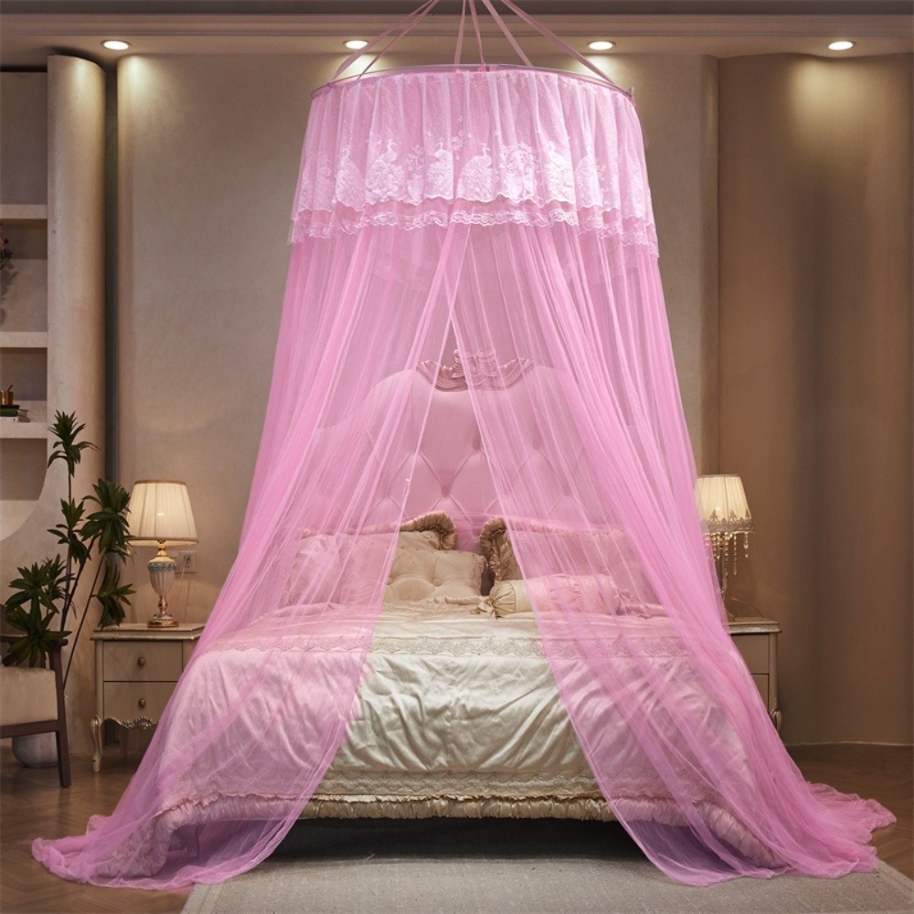 Universal Lace Hanging Princess Mosquito Net Fine Mesh Reusable Dome ...