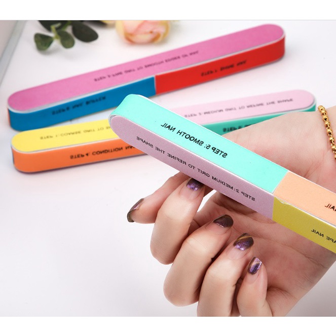 COMBO 3 Cây Dũa Móng 6 Mặt 7 Bước Chăm Sóc Móng Tiện Lợi (giao màu ngẫu nhiên)