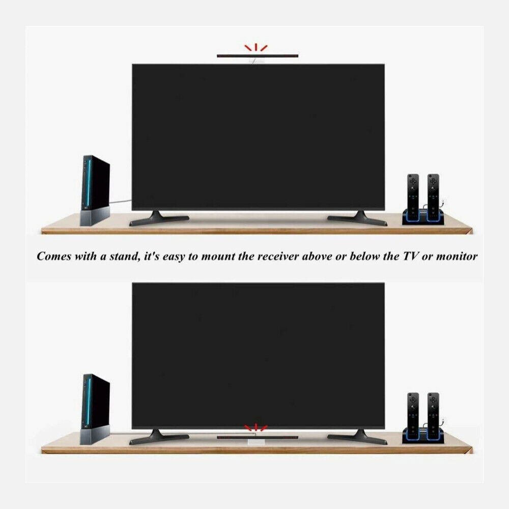 Wired Sensor Bar, Wired Infrared IR Signal Ray Sensor Bar,Replacement Infrared IR Ray Motion Sensor Bar Compatible with Wii and Wii U Console