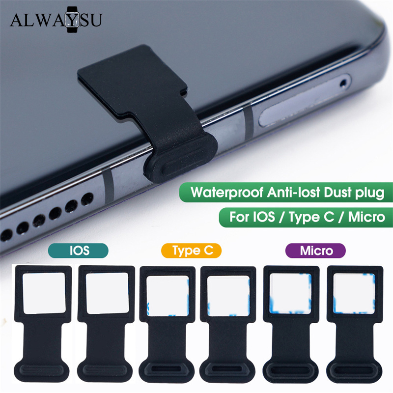 Đầu Cắm Chống Bụi Cổng Sạc Silicon Mềm Mới/Cho Micro USB Type-c Tương Thích Với iPhone IOS Nút Chặn Chống Bụi Chống Thất Lạc Có Thể Tái Sử Dụng