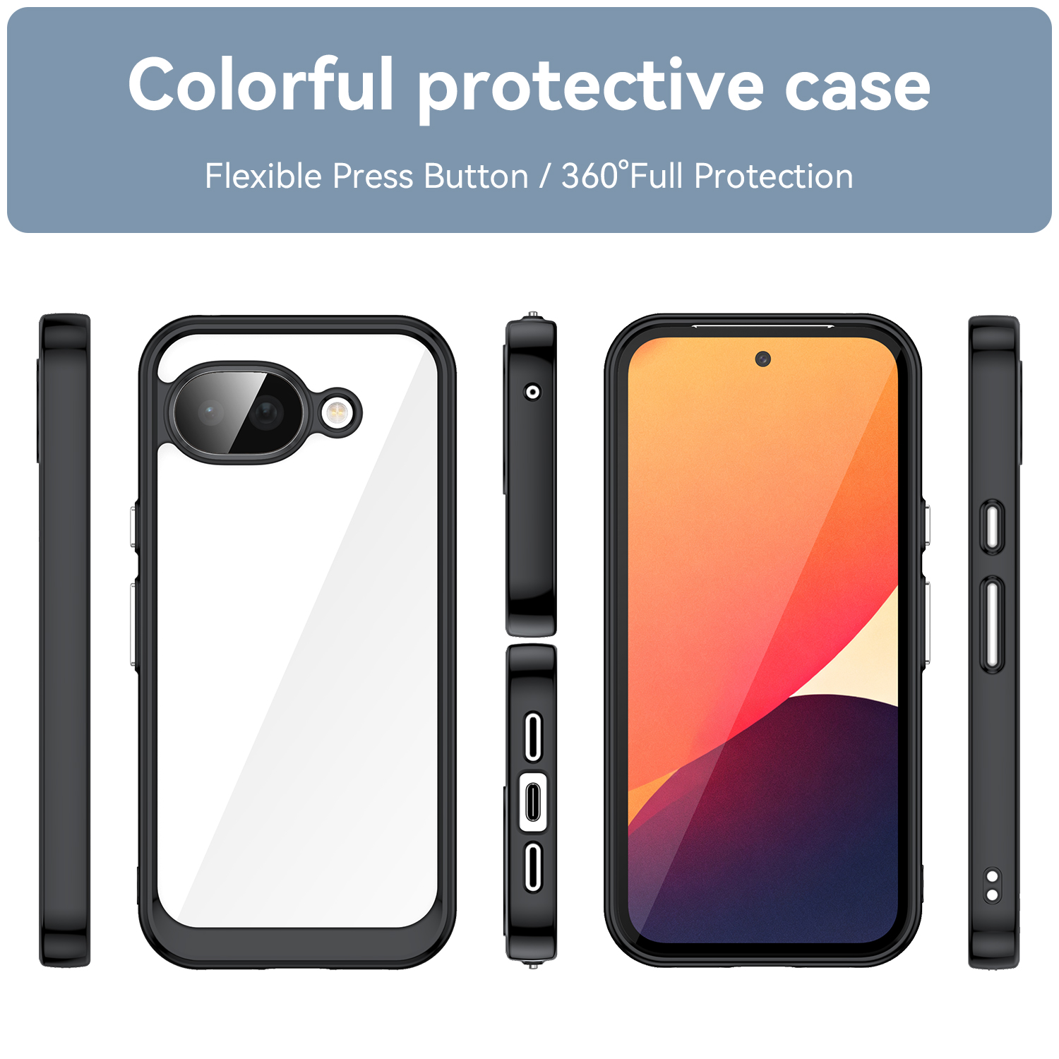 Google Pixel 10A Phone Case,Clear Shockproof Phone Transparent Cover for Google Pixel 10A.