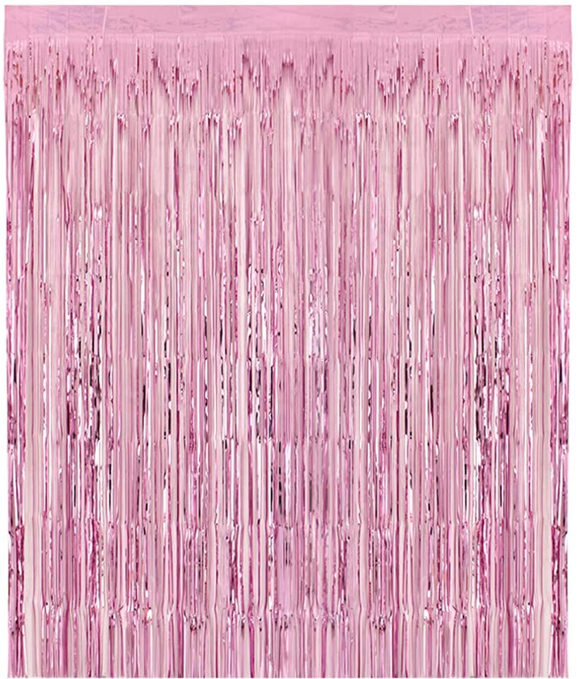 Pink Foil Curtain Metallic Fringe Background Birthday Party decoration ...