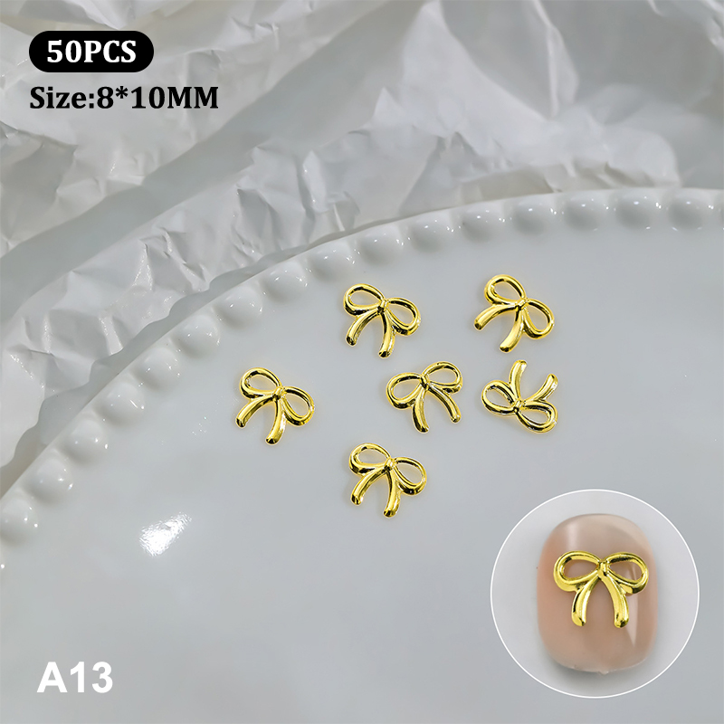 50pcs%20Metal%20Alloy%20Bowknot%20Nails%20Art%20Decoration%20Silver%20Gold%20Nail%20Charms%20DIY%20Manicure%20Design%20Jewelry%20Accessories%20Tools%20XINYAN%20-%20Image%204