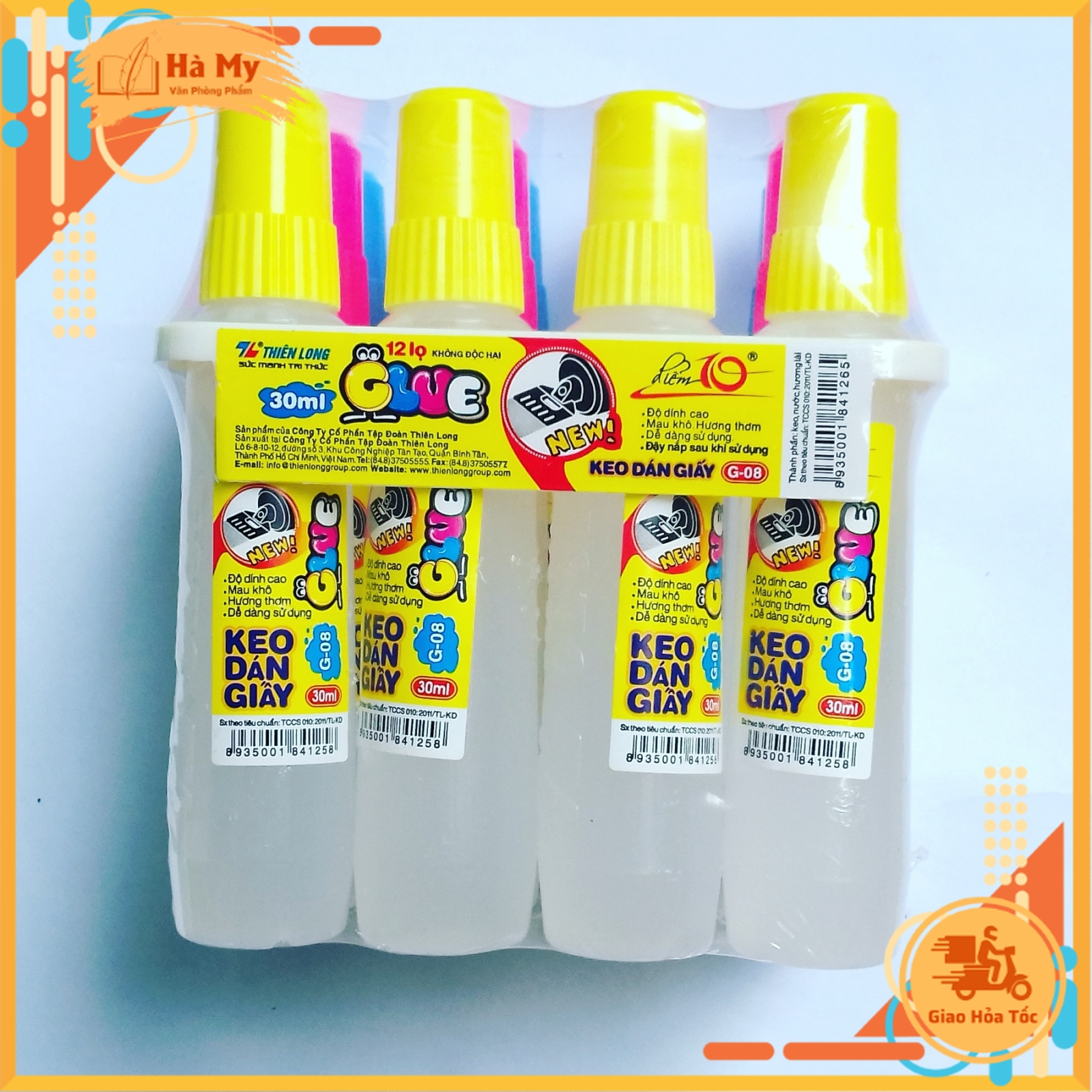 Lốc 12 Chai Keo nước dán giấy 30ml Điểm 10 Thiên Long TP-G08