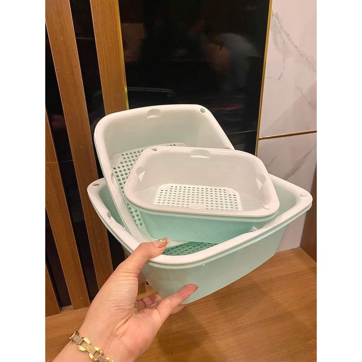 SÉT 6 MÓN GỒM 3 RỔ & 3 CHẬU NHỰA ECCO HÀNG VN