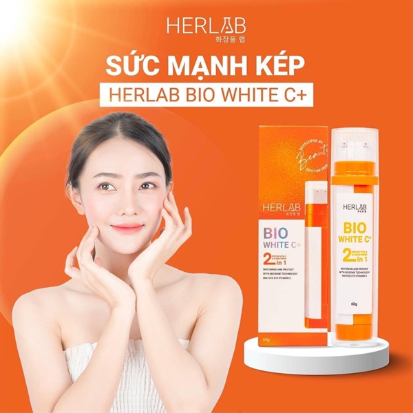 Kem chống nắng 2 in 1  Herlab bio white C +